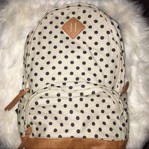 Polka Dot Canvas Backpack